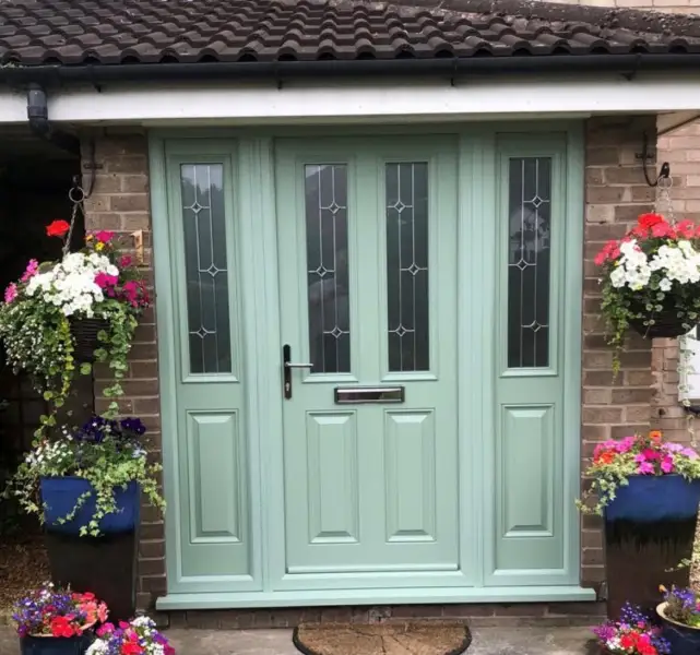 Composite door with x2 composite side panels.: Swipe To View More Images