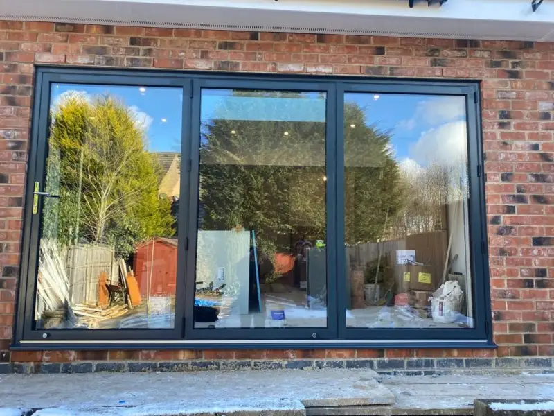 Aluminium 3 door Anthracite grey bifold door.: Swipe To View More Images