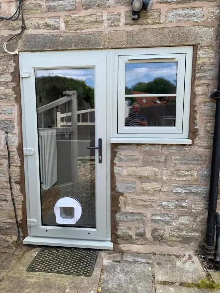 Agate Grey flush sash window with Astragal Bar.: Swipe To View More Images