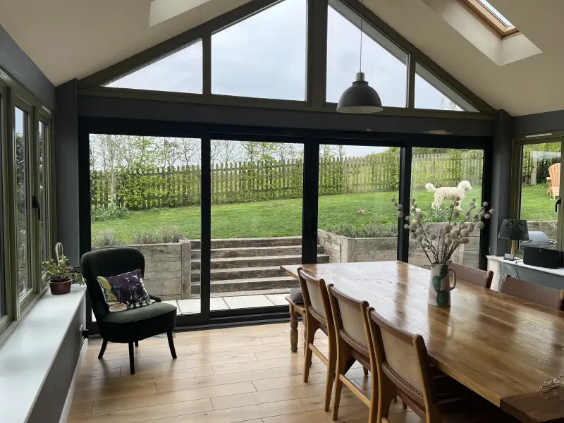 Aluminium sliding patio in Anthracite grey: Swipe To View More Images