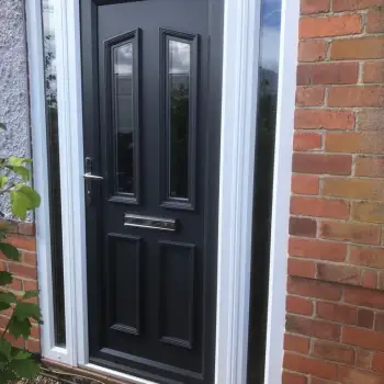 Upvc coloured door with x2 side panels.: Click Here To View Larger Image