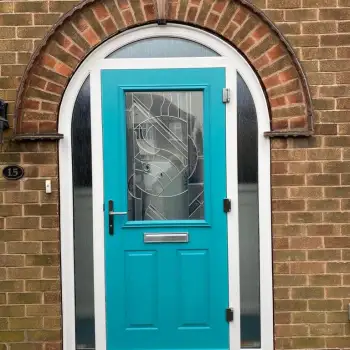 Composite door in an Arched uPVC frame: Click Here To View Larger Image