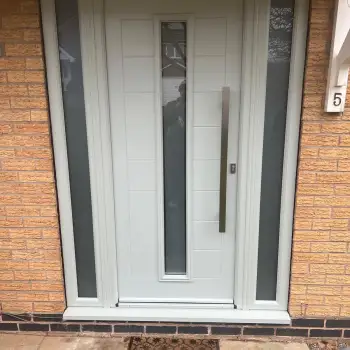Agate composite door with uPVC agate grey side panels.: Click Here To View Larger Image