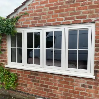 Cream foil flush sash windows.: Click Here To View Larger Image