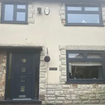 Anthracite grey flush sash with composite door.: Click Here To View Larger Image