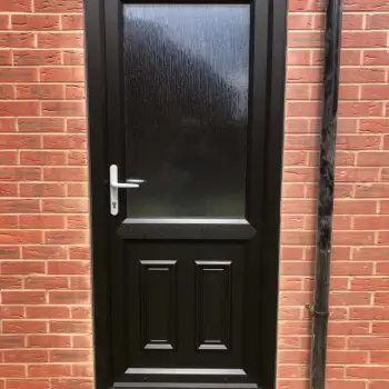 uPVC door in black.: Click Here To View Larger Image