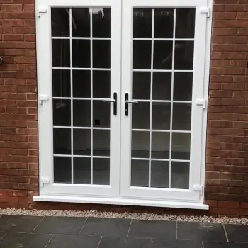 Double doors in white with Georgian bar: Click Here To View Larger Image